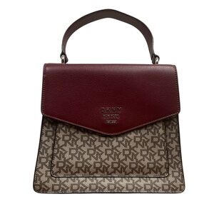 DKNY Maroon and Beige Hand Bag / Burgundy Tote